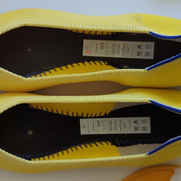 ROTHY'S THE POINT YELLOW SUNSHINE WOMEN'S FLAT SHOES - Picture 5 of 16